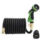 Садовый шланг 25 футов-100 футов, гибкий расширяемый садовый шланг для полива, Легкий резиновый шланг для автомойки, опрыскиватель для сада