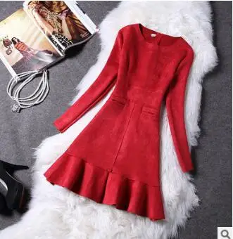 2018 новые весенние элегантные платья с оборками модное замшевое короткое платье