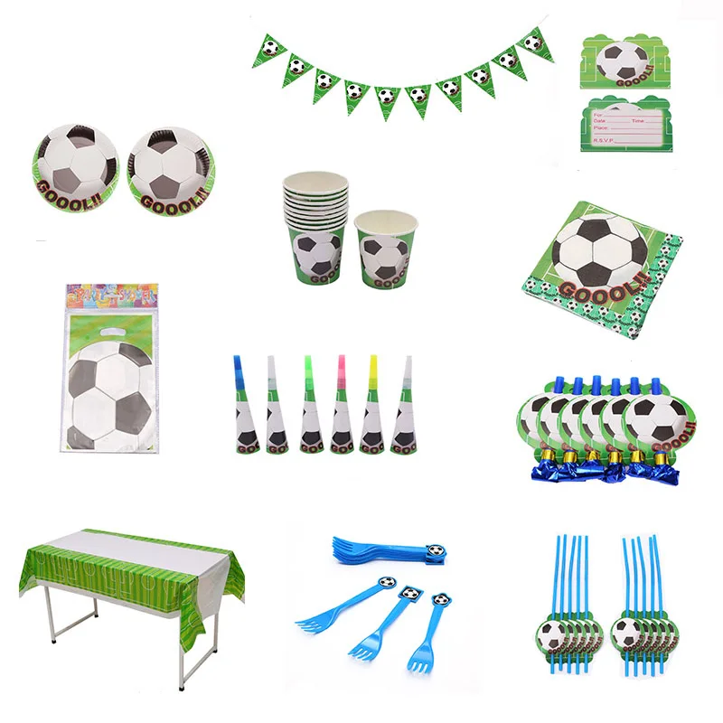 

115pcs/set Paper Plate Football theme Birthday Party Tableware Boys Baby Shower Decoration Paper Plate Cup DecorParty Supplies