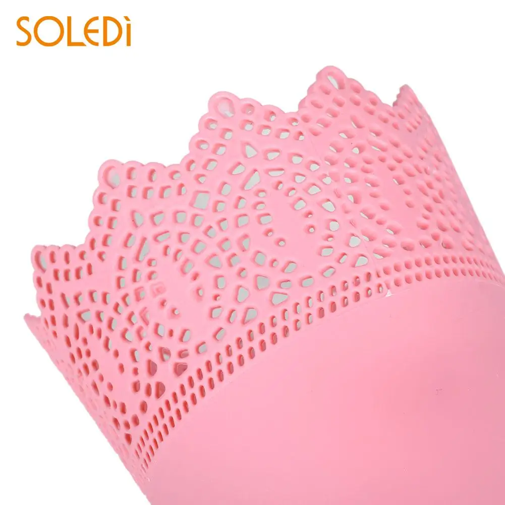 SOLEDI Flower Pots Vase Plastic Contemporary Lace Pink/White/Blue/Purple Desk Tidy Holder Storage Home Decoration | Дом и сад