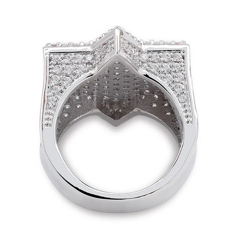 Bling Iced Out кольца для мужчин и женщин Подарки 3 цвета набор украшений с цирконием шестиугольные кольца модные хип хоп ювелирные изделия