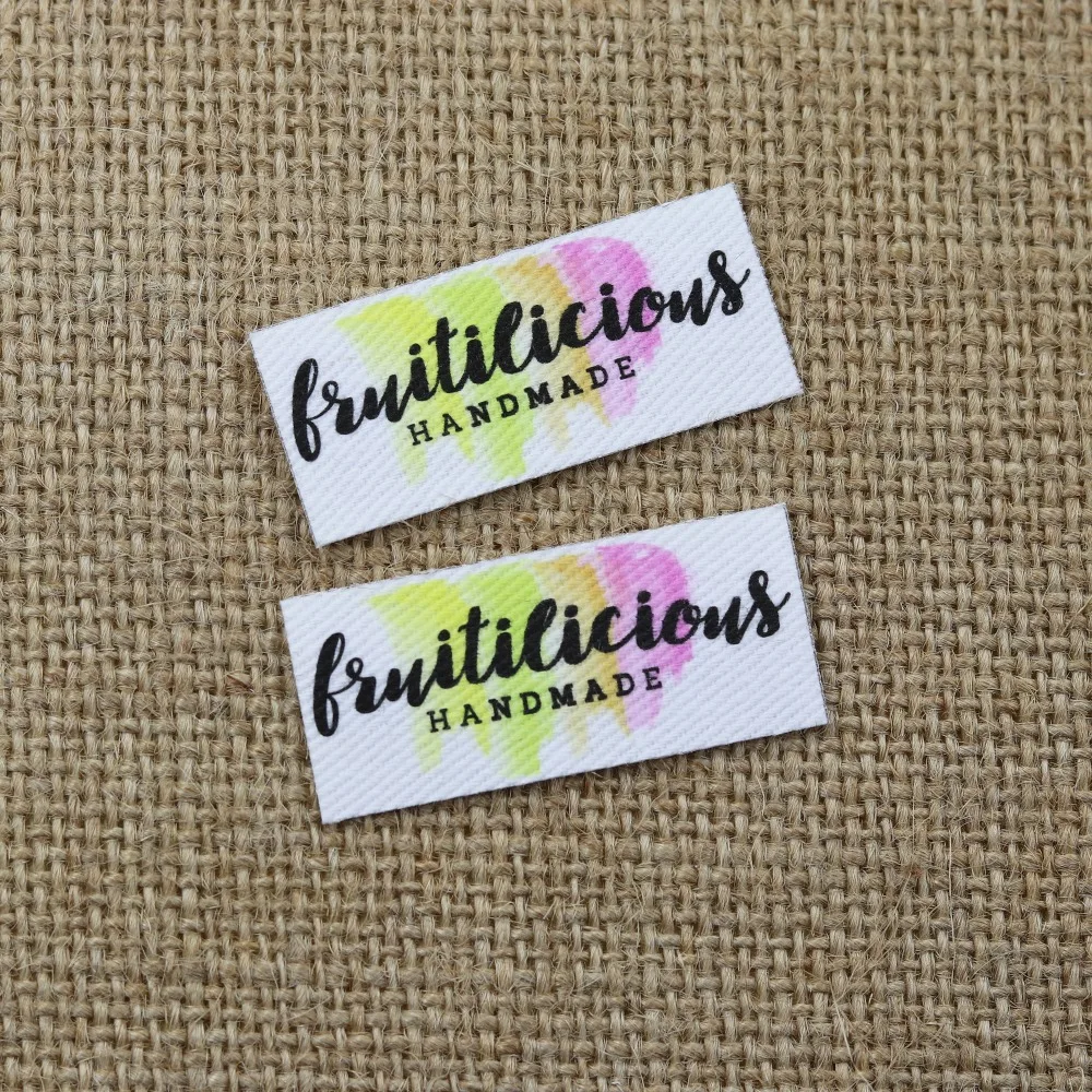 132 pieces Custom logo labels Name iron on label Clothing tags Organic Cotton Labels | Дом и сад