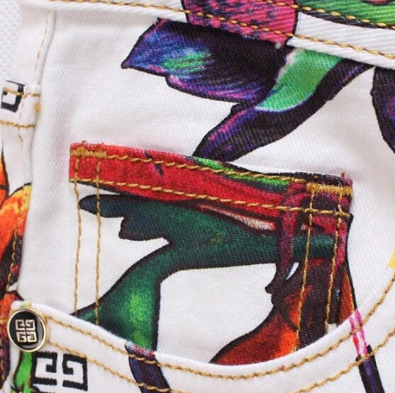 28-40! Ковбойские модные повседневные брюки с цветным рисунком или мужская одежда