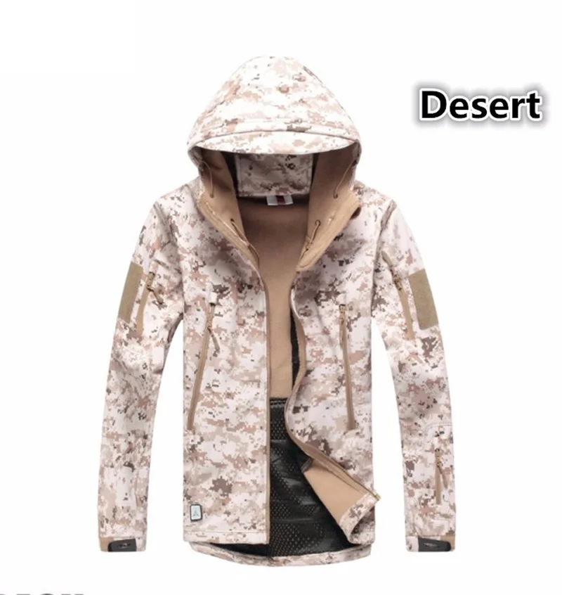 Desert Дропшиппинг брендовая куртка V5.0 Военная Тактическая мужская куртка скрывающаяся Акула кожа мягкая оболочка Водонепроницаемая Мужская ветровка куртка пальто - Цвет: Desert
