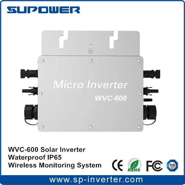 Водонепроницаемый микроинвертор WVC600 с солнечной сеткой IP65 600 Вт функцией