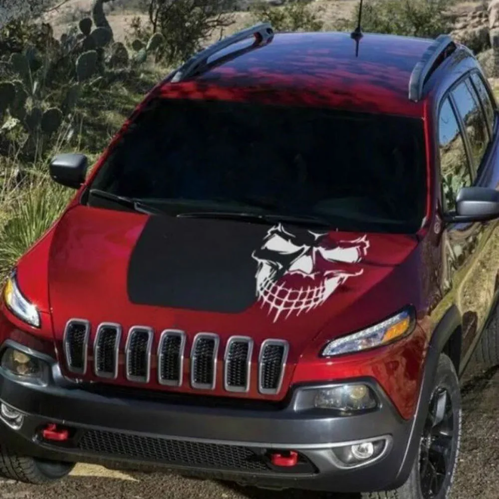 DEDC стильная виниловая наклейка с изображением черепа и капота большая