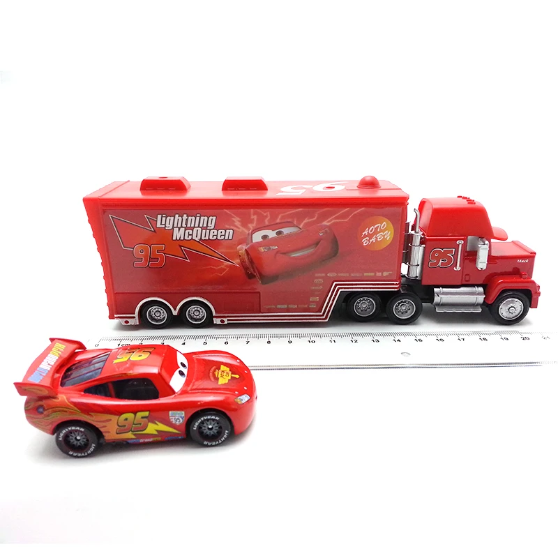 Disney Pixar Cars 2 шт. Lightning McQueen No.95 Mack Truck & Racer 1:55 литой металлический сплав и пластик