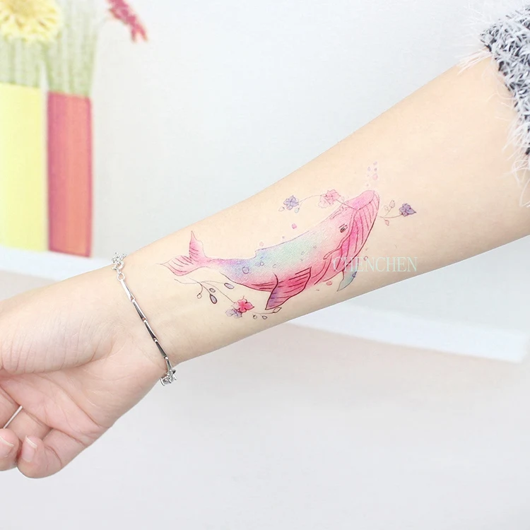 Временные татуировки наклейки для body art плавать Дельфин Роза Ловец снов tatto