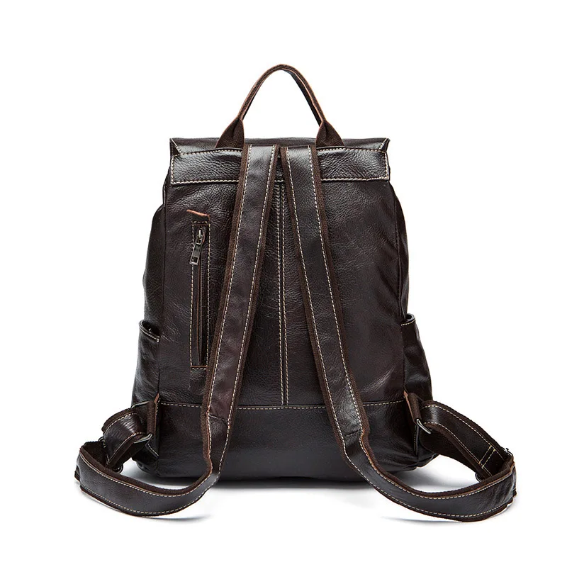 Mini Backpack Men Genuine Leather Women Bagpack 13.3 Inch Laptop Back Pack for Teenager Boys Bag Large Capacity Travel Hand Bag