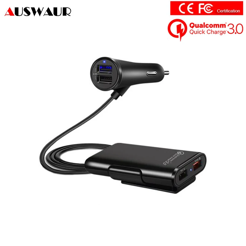 Универсальное быстрое автомобильное зарядное устройство QC3.0 QC2.0 4 usb порта для iPhone