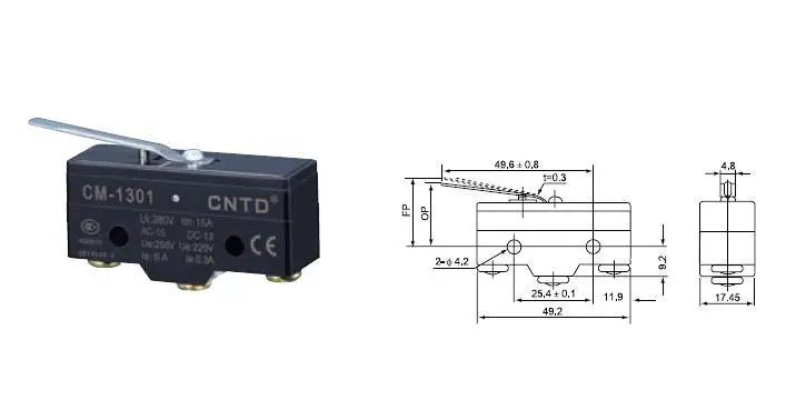 

Top Quality Original CNTD CM-1301 Micro Switch/Limit Switch Ui 380V Ith 15A For Electric Forklift Machine Tool