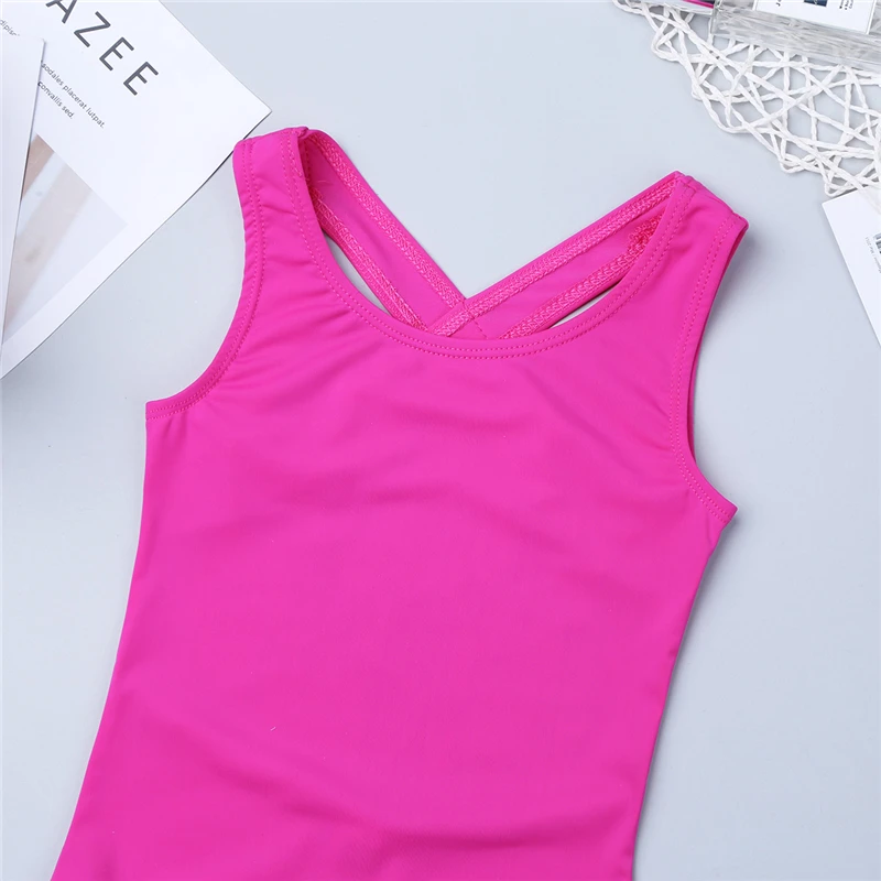 YiZYiF Girls Ballet Gymnastics leotard ballet tutu Dress Sleeveless Tank Leotard Dance Jumpsuit with Lace Back | Тематическая