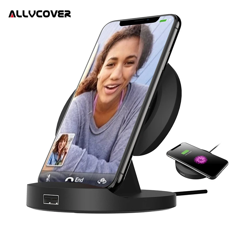 Allvcover новый складной Qi Беспроводной Зарядное устройство для iPhone X 8 10 Вт Быстрый