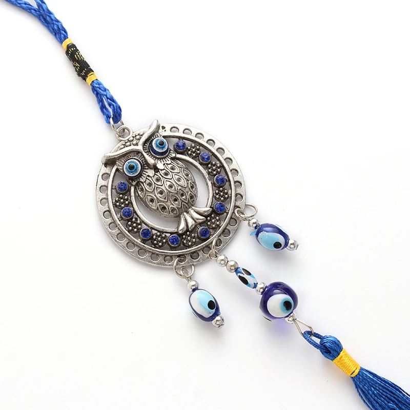 1 шт. EVIL EYE Fashion Blue Eye сплав сова Подвески Брелок и автомобильный подвесной