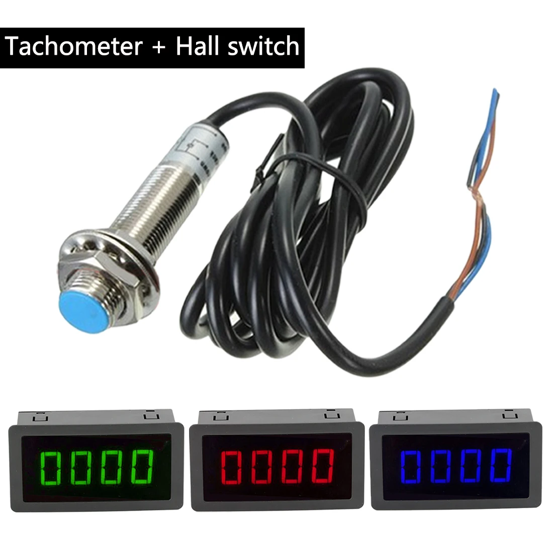 Тахометр NPN DC 8 15 в цифровой со светодиодсветодиодный подсветкой и 4