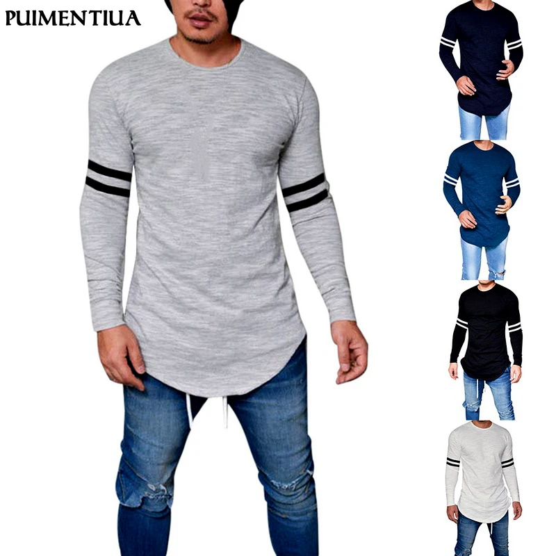 Men Hot Sale Fashion Fitness T-Shirt Bodybuilding Long-Sleeve Muscle Basic Print Blouse Tee Shirt Top Casual | Мужская одежда