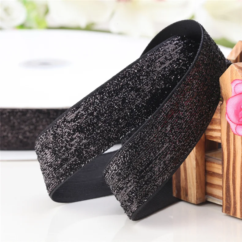 Бархатная блестящая металлическая лента 40 мм рулон + аксессуары для волос сделай