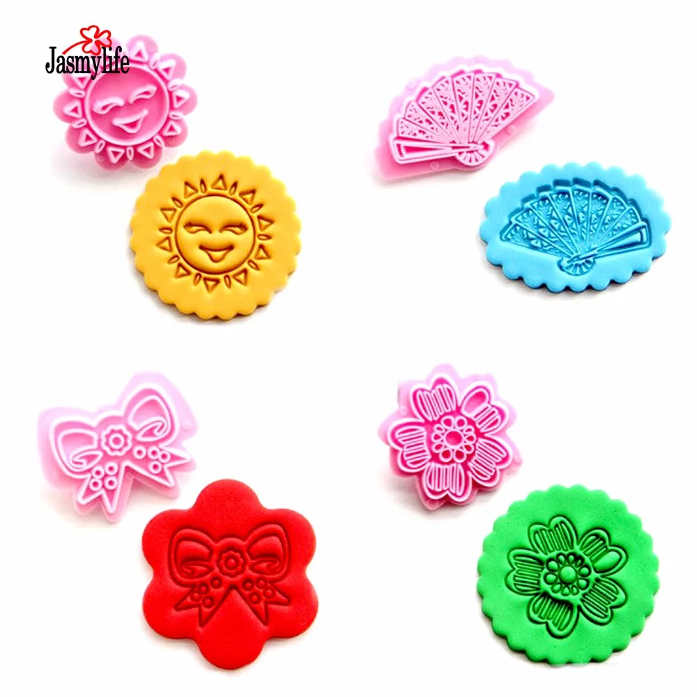 4 шт./компл. DIY помадка торта формочки для печенья Плунжер декорирования тортов