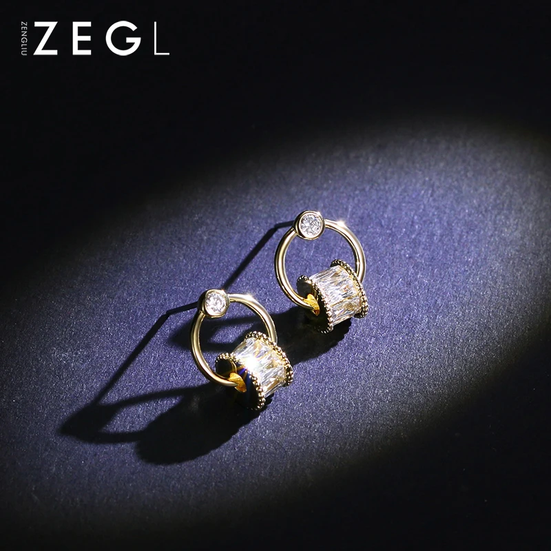 Женские мини серьги ZEGL в виде сердца|Серьги-кольца| |