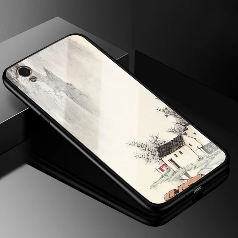 Для Oppo A37 чехол 5,0 ''стеклянная жесткая задняя крышка для Oppo A37 телефонный чехол s Черный силиконовый бампер Coque для OPPOA37 A 37 A37M A37F - Цвет: 14