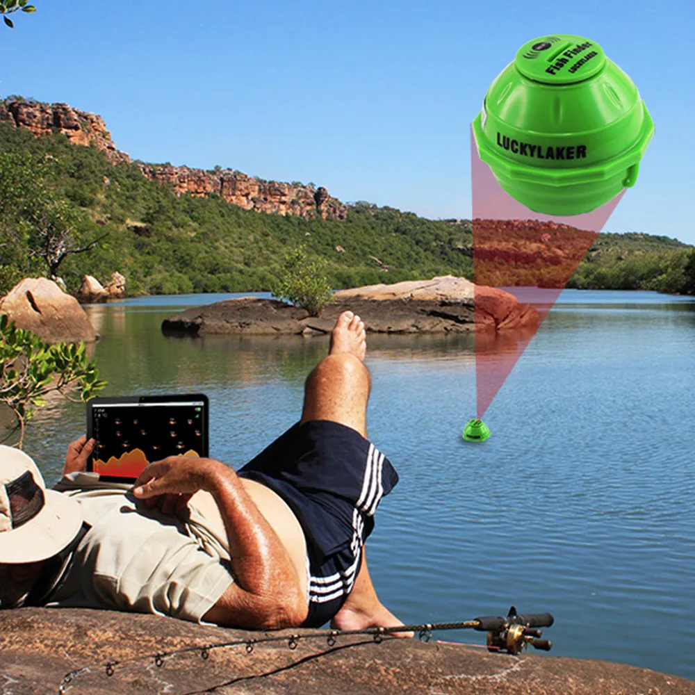 FF-916 беспроводной 50 м Wi Fi Sonar IPHONE IPAD IOS Android FishFinder 45 перезаряжаемые литиевый