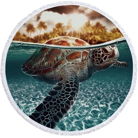 Beach towel3 Океанские черепахи, микрофибра, Круглый пляжный полотенце с макраме, 150 см, большой, для женщин, коврик для йоги, летний, для взрослых, коврик для пикника, одеяло для путешествий - Цвет: Beach towel3