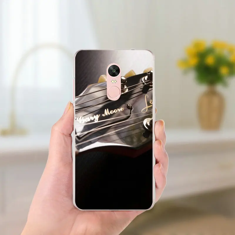 Мягкий силиконовый чехол для телефона из ТПУ с надписью Love Guitar Music Xiaomi Redmi Mi Note 4X2 3