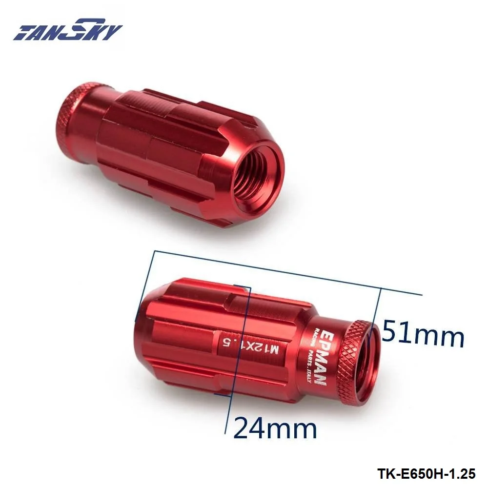 Jdm Гоночный Стиль Алюминиевые стопорные гайки 20 шт W/Key 12x1,25 для Nissan Subaru Suzuki Aftermarket Колесные гайки TK-E650H-1.25