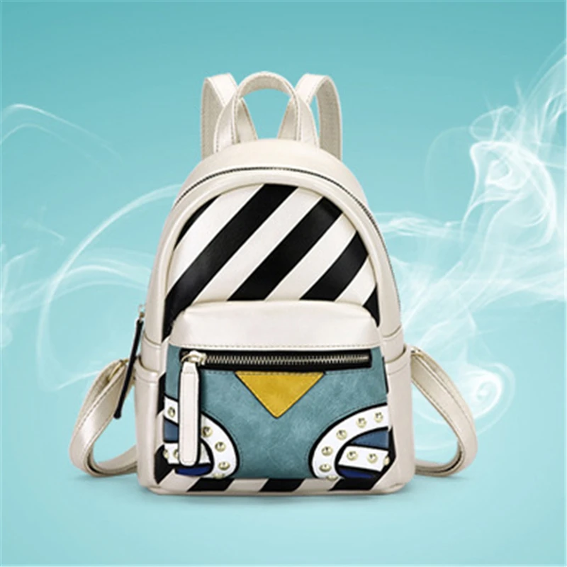 21 клубный брендовый небольшой рюкзак с заклепками в полоску для девушек милые