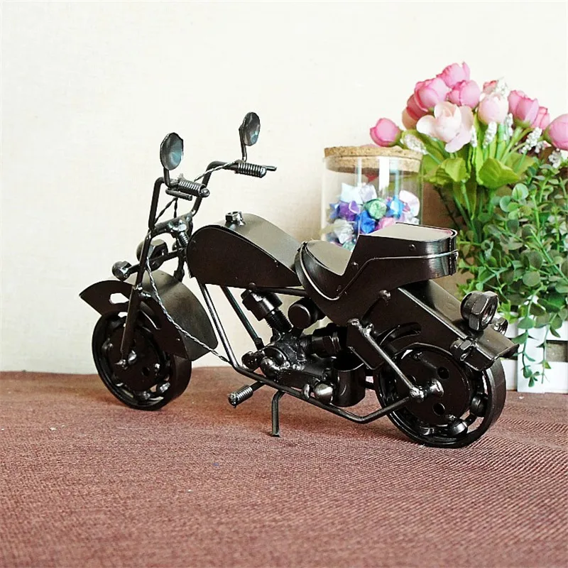 Креативный классический металлический мотоцикл модель статуэтки металлические