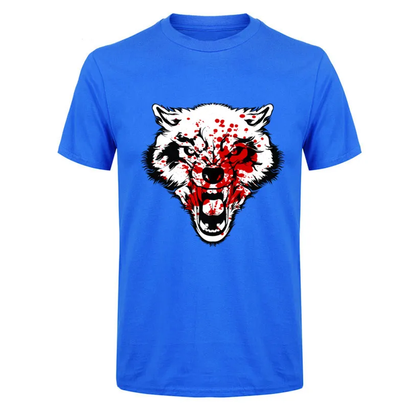 Мужская футболка Homme новинка 2017 с надписью BAD WOLF Cool The North member Blood Wolf мужские
