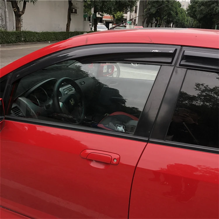 Пластиковый козырек для окна Honda FIT Jazz оттенки вентиляционных отверстий защита от