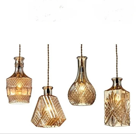 Светодиодные подвесные светильники в стиле ретро резные стеклянные