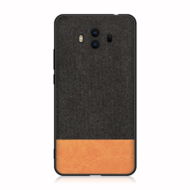 Black with Orange PU Чехол на huawei mate 10, мягкий чехол из ТПУ с краями, холщовая задняя крышка, модный тканевый чехол для huawei mate 10 mate 10 Pro, чехол s, новинка - Цвет: Black with Orange PU
