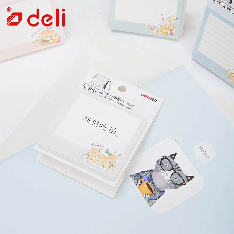 Deli Pikachu наклейки милый блокнот бумажный узор для студентов канцелярские