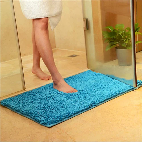 lake blue color Лохматый коврик, напольный ковер Противоскользящий водопоглощающий коврик, коврик для двери, коврики для туалета ковровое покрытие, коврик для крыльца 70x45 см - Цвет: lake blue color