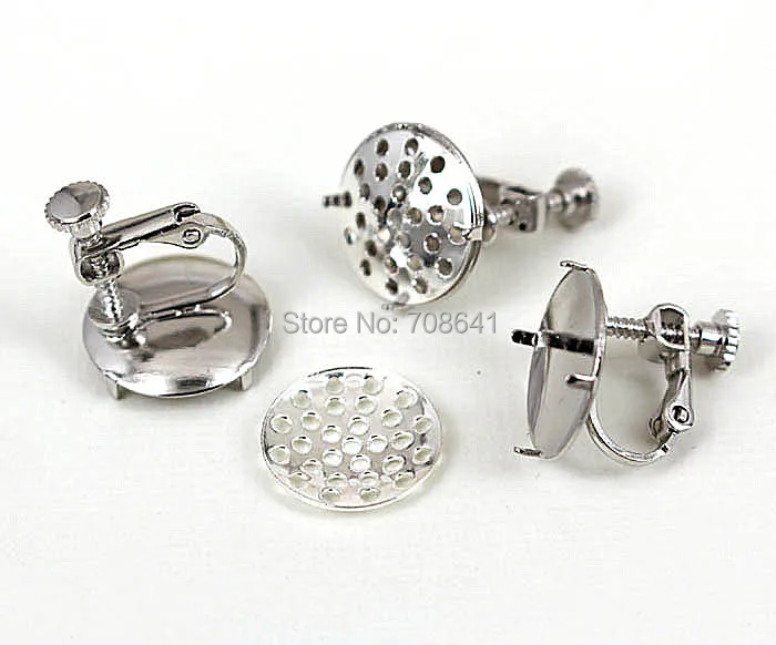 Пустые серьги основа круглые зубцы шпильки безель с филигранной застежкой на