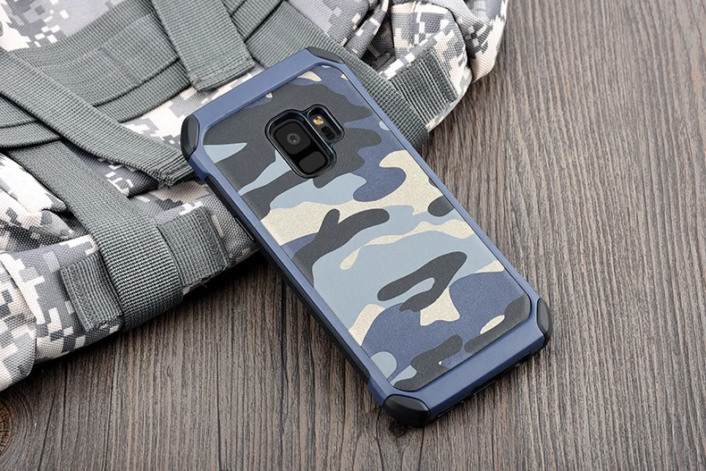ITEUU армейский Камуфляжный жесткий чехол для samsung Galaxy S9 S9 Plus чехол s TPU PC противоударный камуфляжный чехол для задней панели S9PLUS