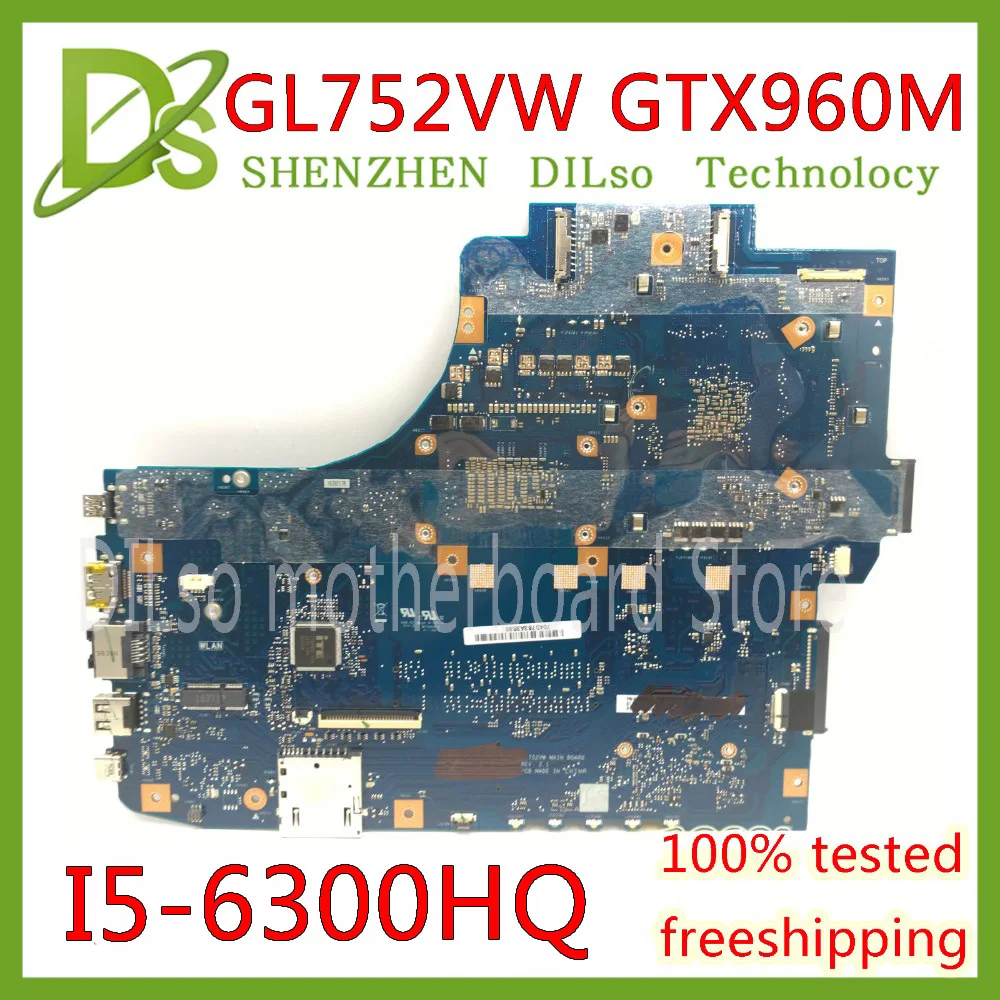 KEFU GL752VW материнская плата для ASUS GL752VW GL752V G752V G752VW материнская плата для ноутбука i5-6300HQ процессор с GTX960M тест видеокарты