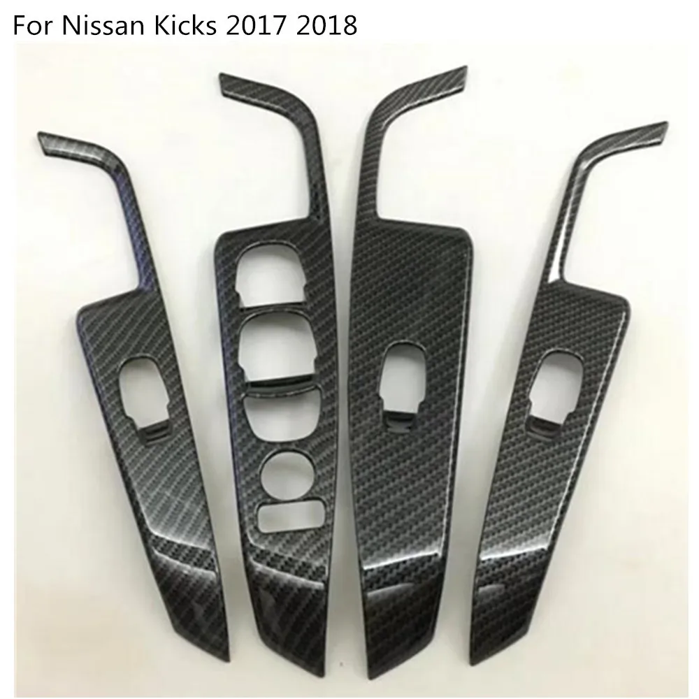 Car Body Door Window Glass Inner Panel Armrest Lift Switch Button Trim Frame Molding 4pcs For Nissan Kicks 2017 2018 2019 2020 | Автомобили