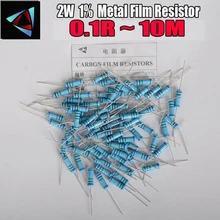 10pcs 2W Metal Film Resistor 1% 0.1R ~ 10M 1R 4.7R 10R 22R 33R 47R 1K 4.7K 10K 100K 0.22 0.33 0.47 0.56 0.68 0.75 0.82 0.91  ohm