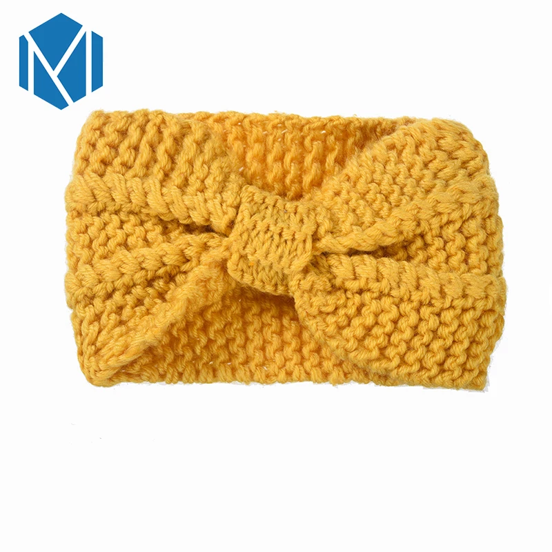 Одна штука зимних ободков для волос для девочек, теплый вязаный повязка тюрбан крючком с широкой растяжкой обертывание на голову украшение.