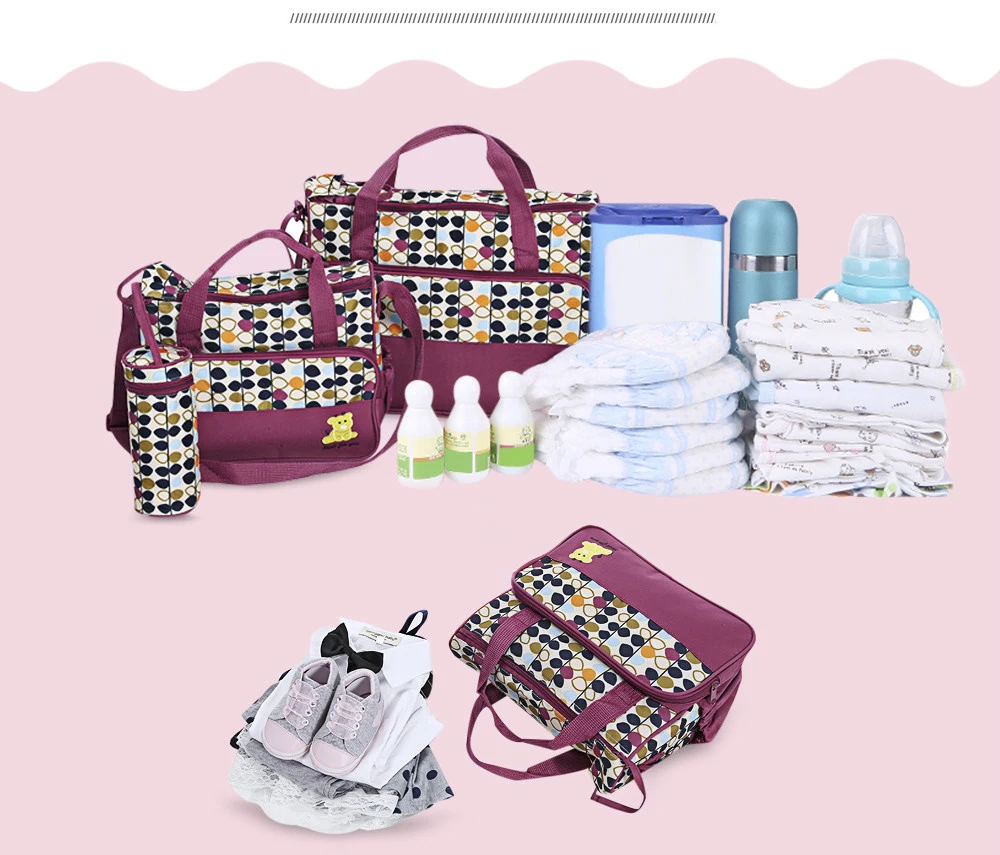 Сумка для детских подгузников 5 шт. водонепроницаемая регулируемая