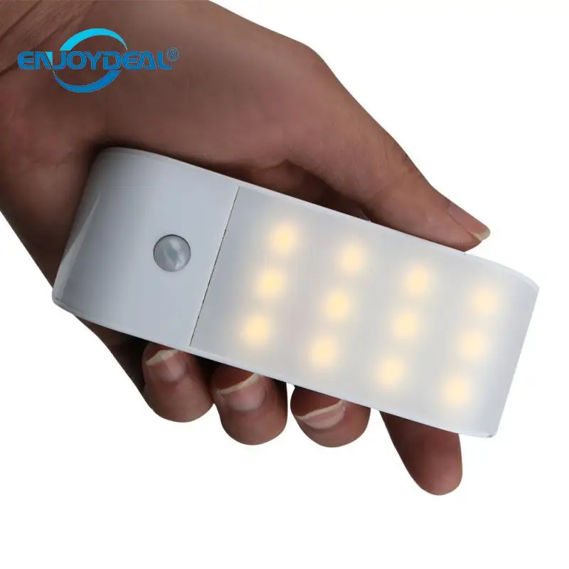 Новый 12LED USB Перезаряжаемый инфракрасный датчик движения ночник светильник для