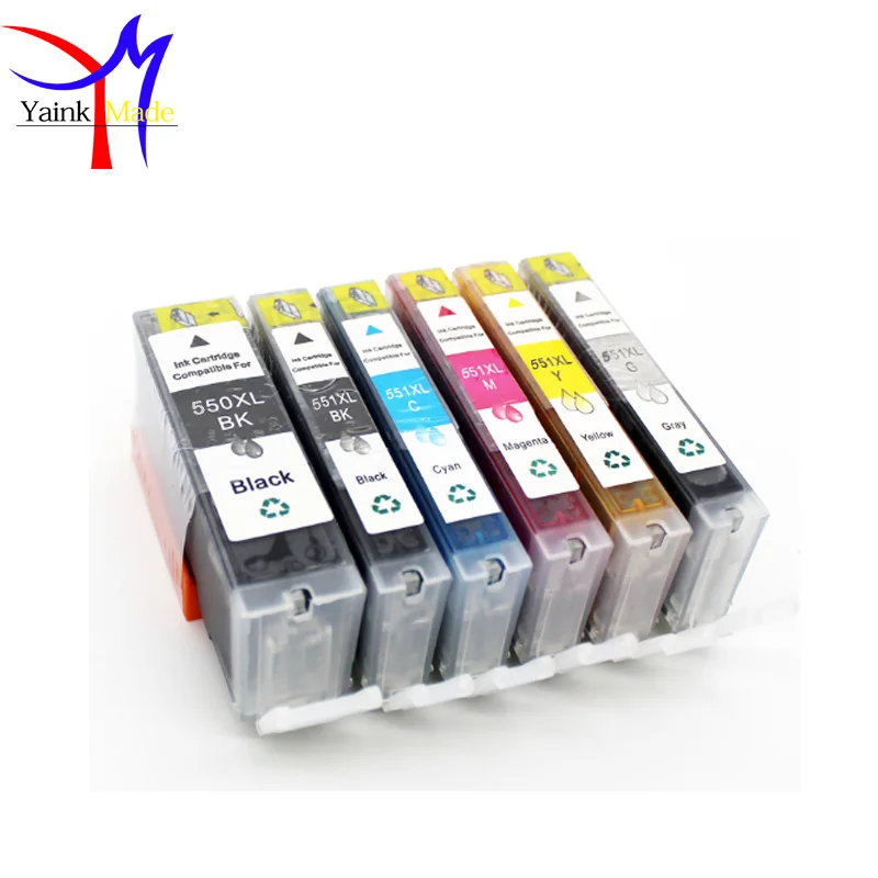 6PK совместимый чернильный картридж PGI 550 CLI 551 для canon Pixma MG5400 MX925 MG5550 MG6350 MG6450 MG5650 IP7250