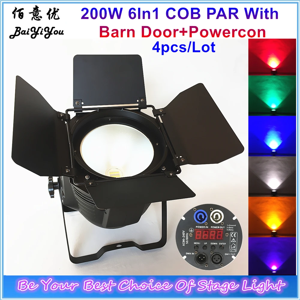 4x новые индивидуальные Крытый 200W 6In1 светодиодный Большой COB Par Светильник с