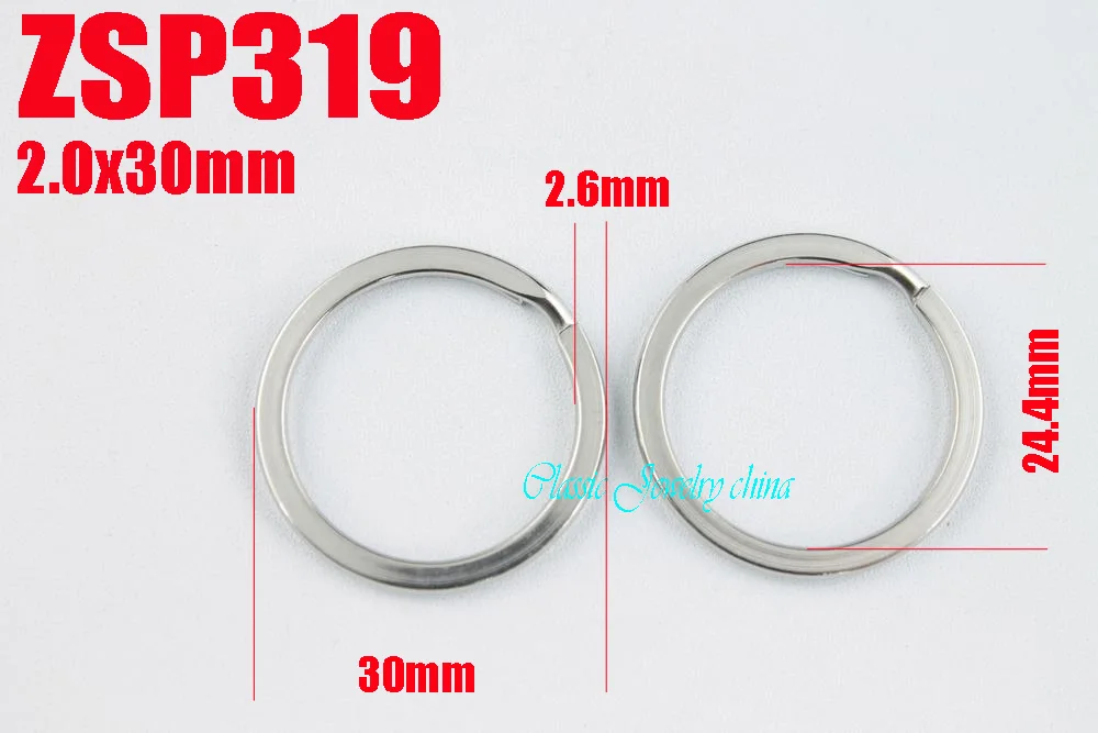 2000 шт. 30 мм кольцо для ключей из нержавеющей стали цепочка ювелирные изделия