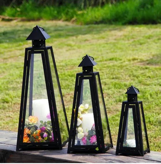 Горячая продажа черная железная рамка свеча латерн | Дом и сад