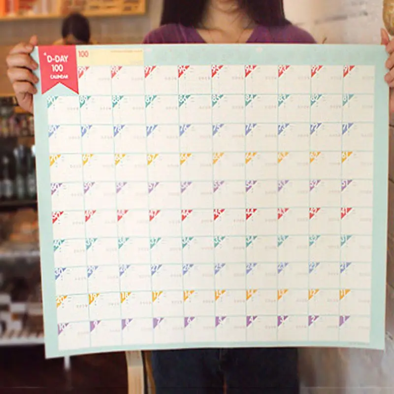 5 шт. 100-дневный обратный отсчет календарь График обучения цели работа