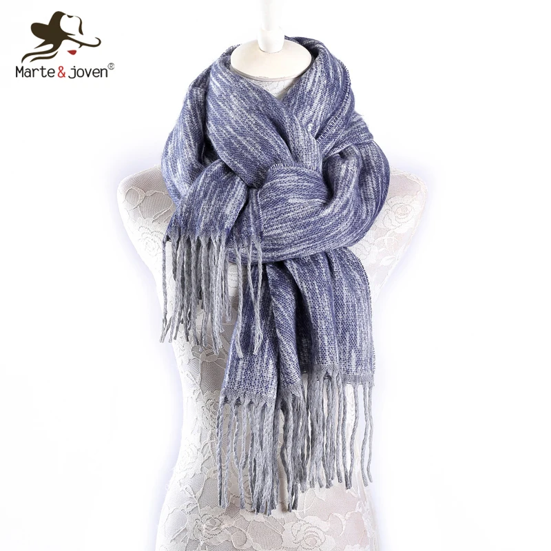 Женский зимний длинный шарф Marte & молодёж утолщенный из искусственного кашемира